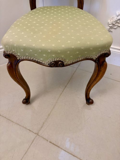 PAIR OF ANTIQUE VICTORIAN QUALITY CARVED WALNUT SIDE CHAIRS - ADDITIONAL PHOTO 1