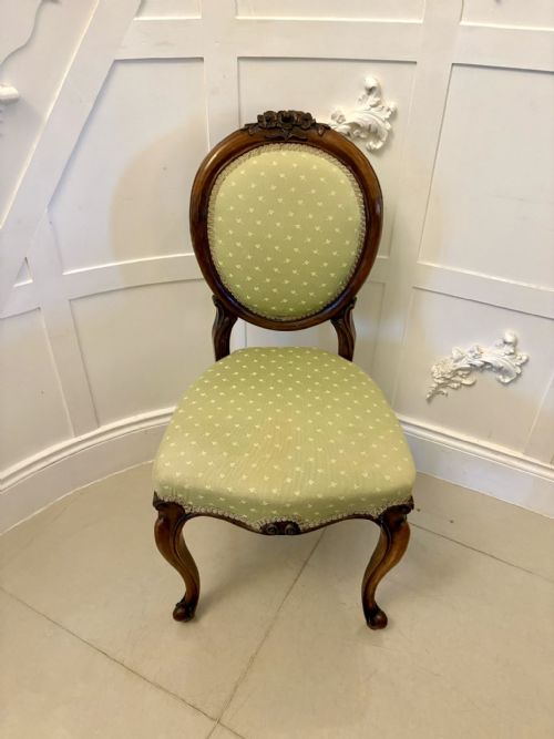 PAIR OF ANTIQUE VICTORIAN QUALITY CARVED WALNUT SIDE CHAIRS - ADDITIONAL PHOTO 6
