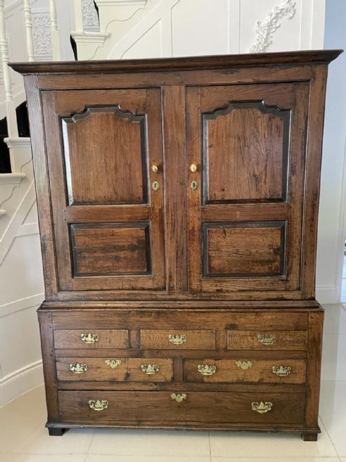 Antique George I Quality Oak Livery Cupboard