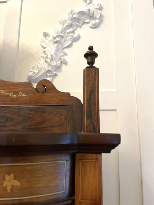 OUTSTANDING QUALITY ANTIQUE VICTORIAN ROSEWOOD INLAID SIDE CABINET - ADDITIONAL PHOTO 8