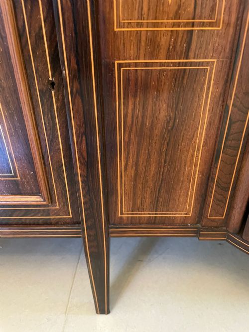 OUTSTANDING QUALITY ANTIQUE VICTORIAN ROSEWOOD INLAID SIDE CABINET - ADDITIONAL PHOTO 16