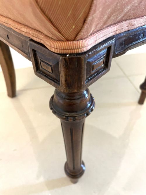 SET OF 4 QUALITY ANTIQUE VICTORIAN CARVED WALNUT DINING CHAIRS - ADDITIONAL PHOTO 3