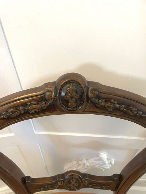 SET OF 4 QUALITY ANTIQUE VICTORIAN CARVED WALNUT DINING CHAIRS - ADDITIONAL PHOTO 11