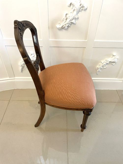 SET OF 4 QUALITY ANTIQUE VICTORIAN CARVED WALNUT DINING CHAIRS - ADDITIONAL PHOTO 12