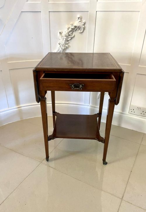 FINE QUALITY ANTIQUE EDWARDIAN INLAID MAHOGANY OCCASIONALLAMP TABLE - ADDITIONAL PHOTO 14