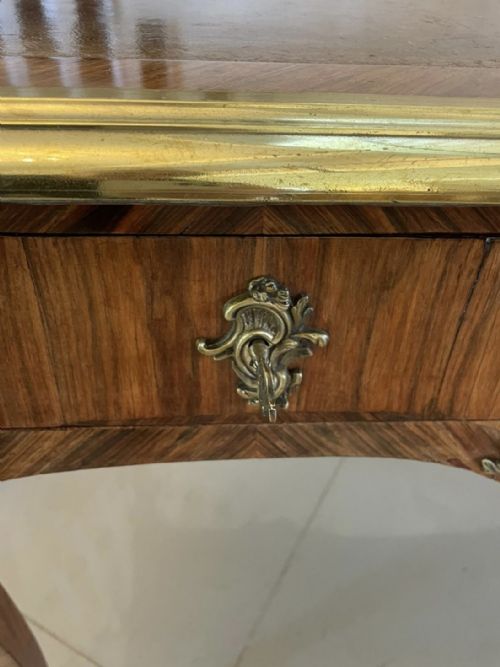LARGE ANTIQUE VICTORIAN QUALITY FREESTANDING KINGWOOD ORNATE ORMOLU MOUNTED PARTNERS BUREAU PLATDESK - ADDITIONAL PHOTO 7