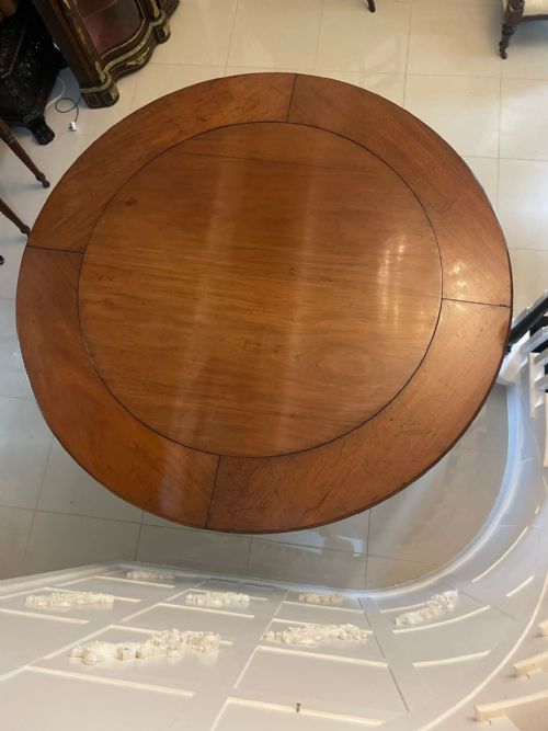 fig 1. Rare Large Antique 10 Seater Early Victorian Outstanding Quality Carved Mahogany Circular Extending Dining Table 