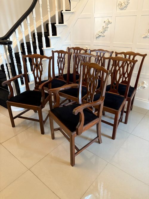 SET OF 8 ANTIQUE EDWARDIAN QUALITY MAHOGANY DINING CHAIRS - ADDITIONAL PHOTO 15