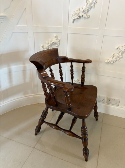 FANTASTIC QUALITY LARGE PAIR OF ANTIQUE VICTORIAN SMOKERS BOW ARMCHAIRS - ADDITIONAL PHOTO 9