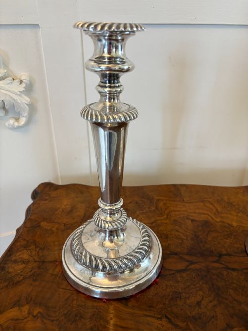 QUALITY PAIR OF ANTIQUE VICTORIAN SILVER PLATED CANDLESTICKS - ADDITIONAL PHOTO 7