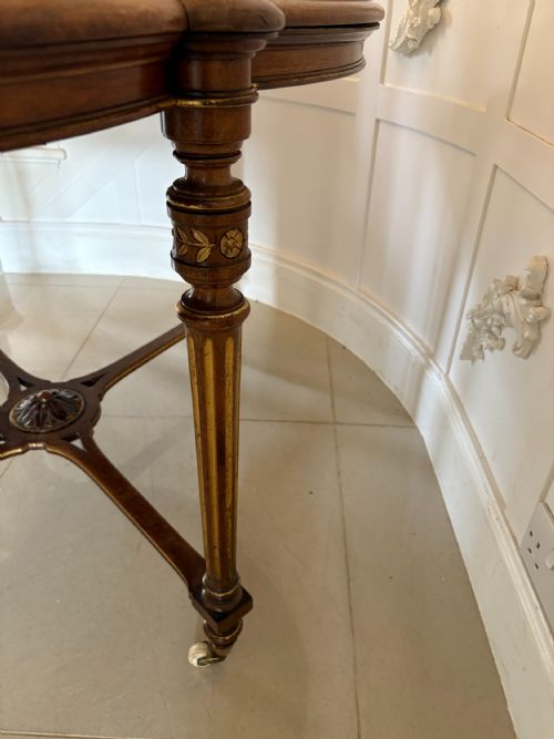 OUTSTANDING QUALITY ANTIQUE VICTORIAN BURR WALNUT INLAID CENTRE TABLE - ADDITIONAL PHOTO 3