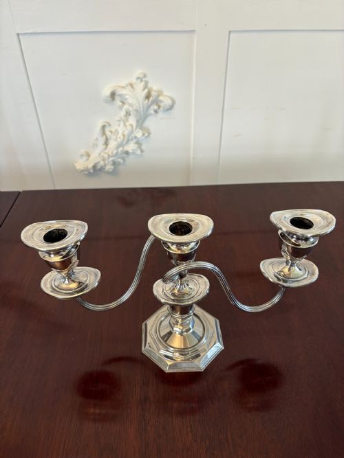 PAIR OF ANTIQUE EDWARDIAN QUALITY SILVER PLATED CANDELABRAS - ADDITIONAL PHOTO 7