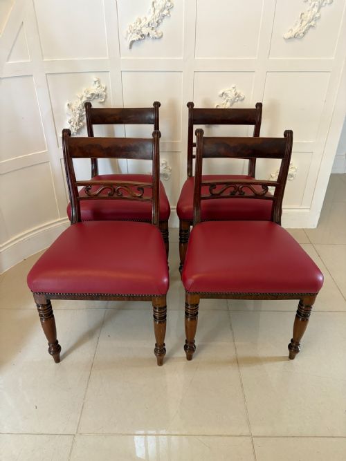 Set of 4 Antique George III Quality Mahogany Dining Chairs