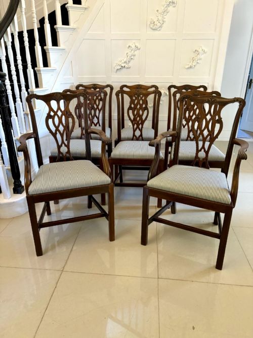 fig 1. Set of 8 Antique Edwardian Quality Mahogany Dining Chairs 