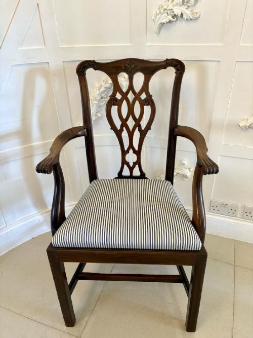 SET OF 8 ANTIQUE EDWARDIAN QUALITY MAHOGANY DINING CHAIRS - ADDITIONAL PHOTO 14