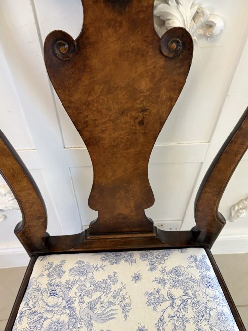 SUPERB QUALITY SET OF 6 ANTIQUE VICTORIAN CARVED BURR WALNUT DINING CHAIRS - ADDITIONAL PHOTO 4