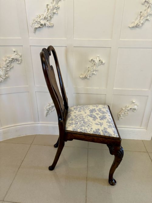 SUPERB QUALITY SET OF 6 ANTIQUE VICTORIAN CARVED BURR WALNUT DINING CHAIRS - ADDITIONAL PHOTO 7