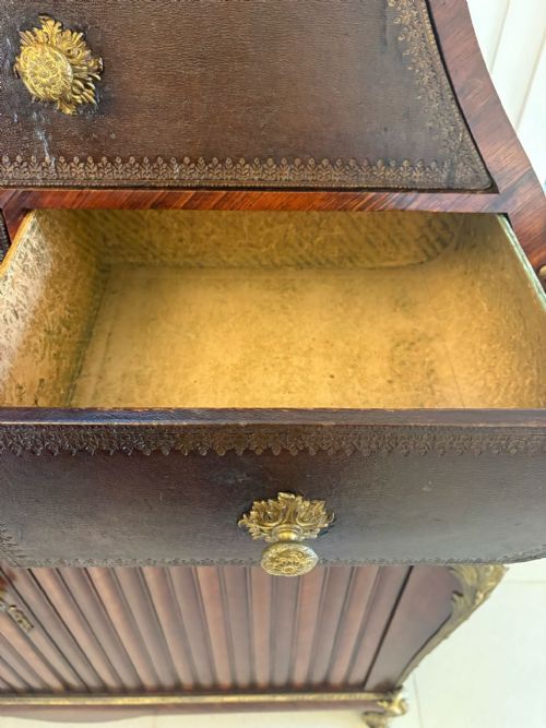 SUPERB QUALITY 19TH CENTURY ANTIQUE FRENCH KINGWOOD AND ORMOLU MOUNTED CARTONNIER CABINET - ADDITIONAL PHOTO 3