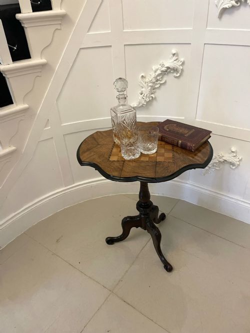 fig 1. Antique Victorian Quality Burr Walnut Chess Table 