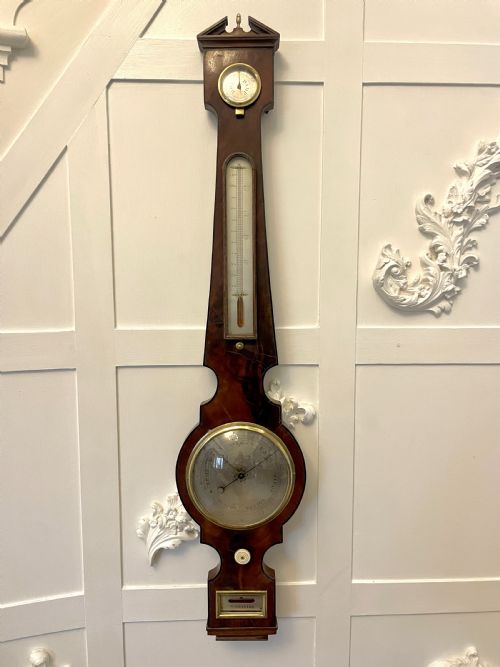 Antique George III Quality Mahogany Banjo Barometer