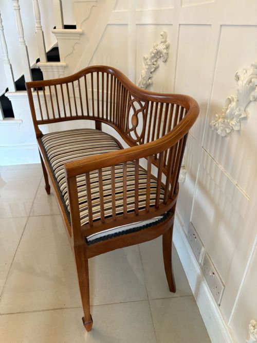 fig 1. Antique Edwardian Quality Mahogany Inlaid Settee