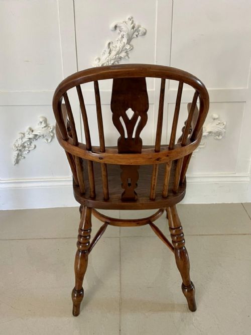 ANTIQUE GEORGE III QUALITY CHILDS YEW WOOD WINDSOR CHAIR - ADDITIONAL PHOTO 2
