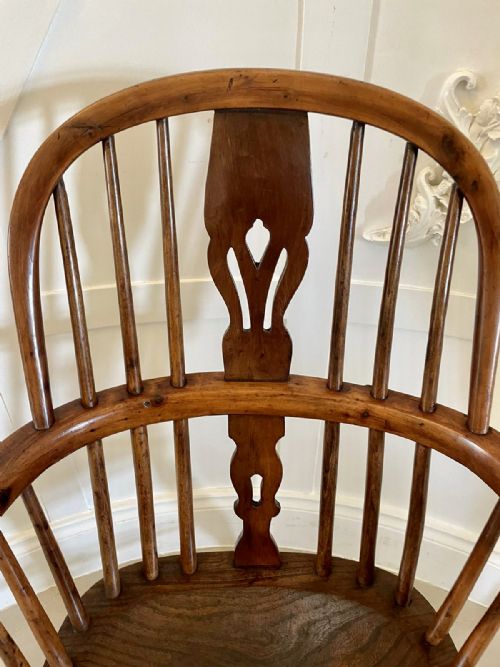 ANTIQUE GEORGE III QUALITY CHILDS YEW WOOD WINDSOR CHAIR - ADDITIONAL PHOTO 3