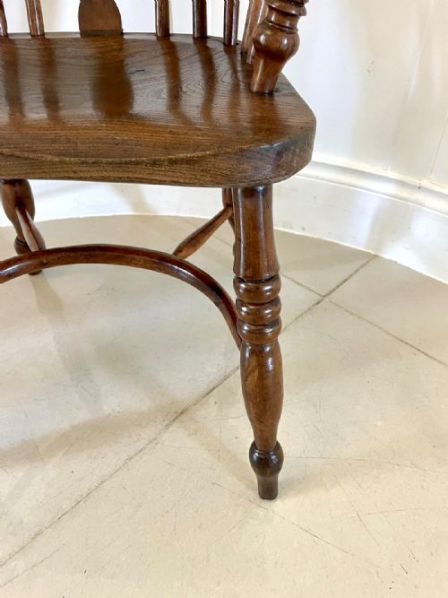 ANTIQUE GEORGE III QUALITY CHILDS YEW WOOD WINDSOR CHAIR - ADDITIONAL PHOTO 6