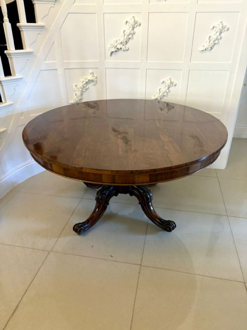 OUTSTANDING QUALITY ANTIQUE VICTORIAN CARVED ROSEWOOD CIRCULAR DINING TABLE - ADDITIONAL PHOTO 9
