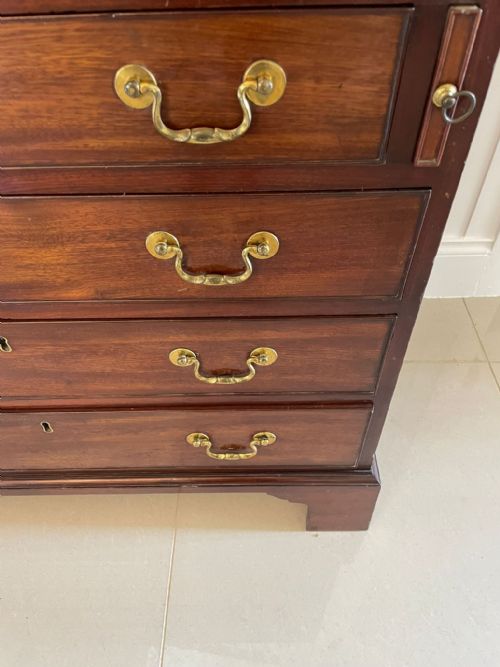 OUTSTANDING 18TH CENTURY QUALITY GEORGE III ANTIQUE MAHOGANY BUREAU - ADDITIONAL PHOTO 8
