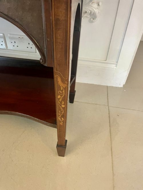OUTSTANDING QUALITY LARGE ANTIQUE VICTORIAN MAHOGANY INLAID SATINWOOD DISPLAY CABINET - ADDITIONAL PHOTO 9