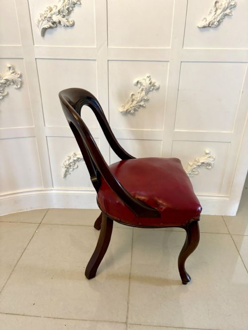 SET OF SIX ANTIQUE VICTORIAN SUPERB QUALITY CARVED MAHOGANY LIBRARYDINING CHAIRS - ADDITIONAL PHOTO 1