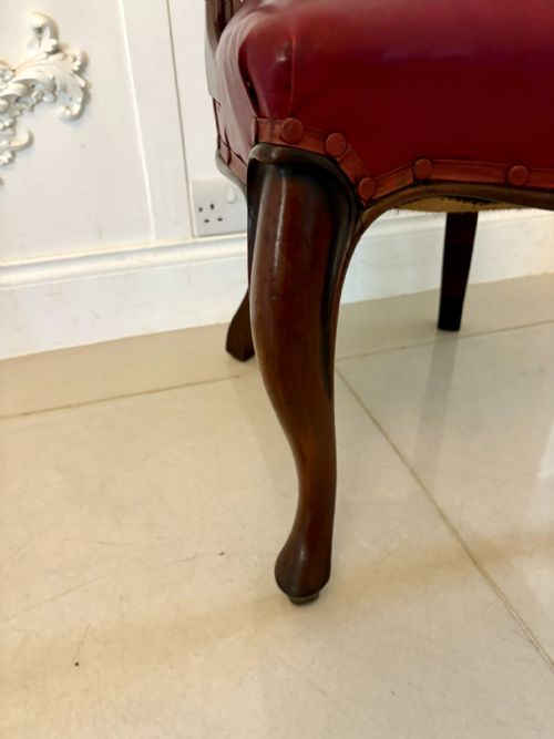 SET OF SIX ANTIQUE VICTORIAN SUPERB QUALITY CARVED MAHOGANY LIBRARYDINING CHAIRS - ADDITIONAL PHOTO 5