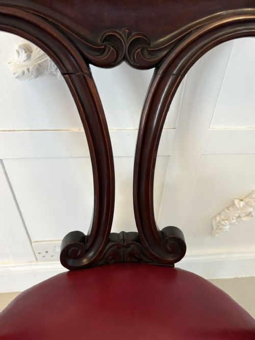 SET OF SIX ANTIQUE VICTORIAN SUPERB QUALITY CARVED MAHOGANY LIBRARYDINING CHAIRS - ADDITIONAL PHOTO 8