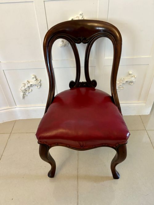 SET OF SIX ANTIQUE VICTORIAN SUPERB QUALITY CARVED MAHOGANY LIBRARYDINING CHAIRS - ADDITIONAL PHOTO 10