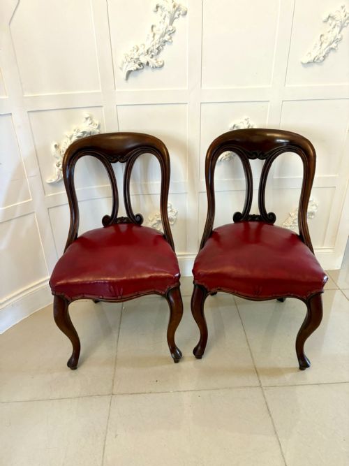 SET OF SIX ANTIQUE VICTORIAN SUPERB QUALITY CARVED MAHOGANY LIBRARYDINING CHAIRS - ADDITIONAL PHOTO 11