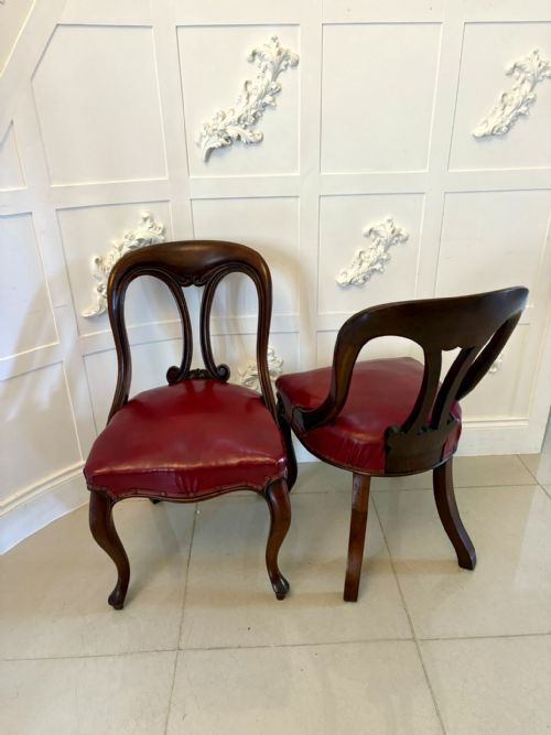 SET OF SIX ANTIQUE VICTORIAN SUPERB QUALITY CARVED MAHOGANY LIBRARYDINING CHAIRS - ADDITIONAL PHOTO 12