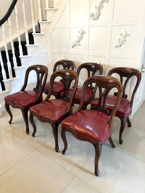 SET OF SIX ANTIQUE VICTORIAN SUPERB QUALITY CARVED MAHOGANY LIBRARYDINING CHAIRS - ADDITIONAL PHOTO 15