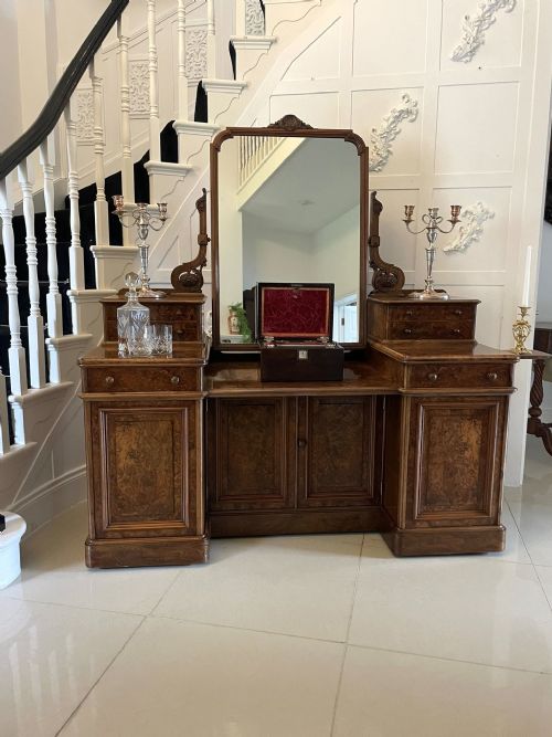 fig 1. Exhibition Quality Antique Victorian Burr Walnut Dressing Table