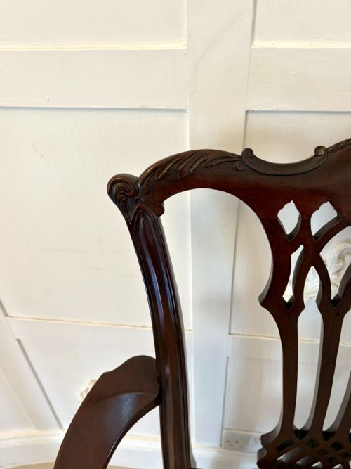 OUTSTANDING QUALITY SET OF 8 ANTIQUE VICTORIAN CARVED MAHOGANY DINING CHAIRS - ADDITIONAL PHOTO 5