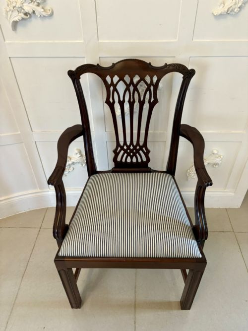 OUTSTANDING QUALITY SET OF 8 ANTIQUE VICTORIAN CARVED MAHOGANY DINING CHAIRS - ADDITIONAL PHOTO 7