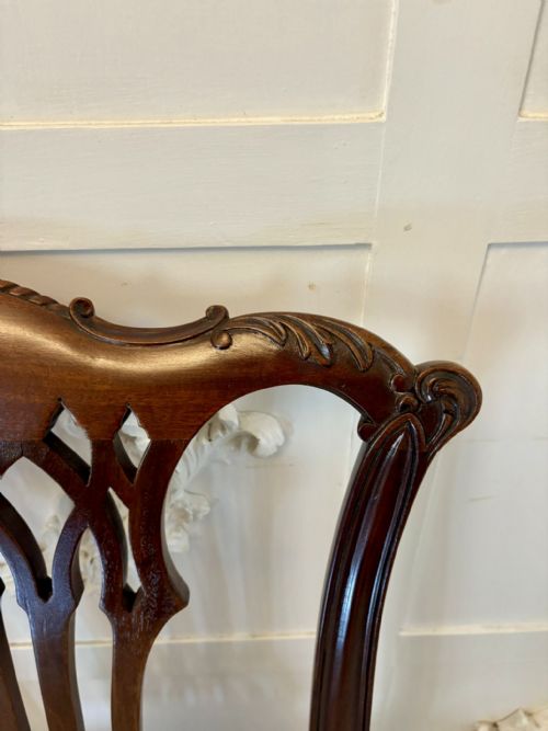 OUTSTANDING QUALITY SET OF 8 ANTIQUE VICTORIAN CARVED MAHOGANY DINING CHAIRS - ADDITIONAL PHOTO 12