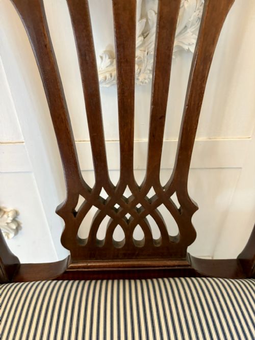 OUTSTANDING QUALITY SET OF 8 ANTIQUE VICTORIAN CARVED MAHOGANY DINING CHAIRS - ADDITIONAL PHOTO 14