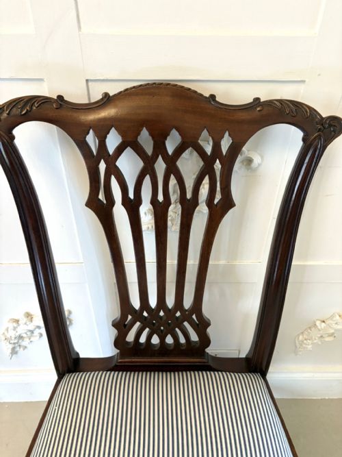 OUTSTANDING QUALITY SET OF 8 ANTIQUE VICTORIAN CARVED MAHOGANY DINING CHAIRS - ADDITIONAL PHOTO 17