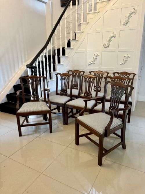 OUTSTANDING QUALITY SET OF 8 ANTIQUE VICTORIAN CARVED MAHOGANY DINING CHAIRS - ADDITIONAL PHOTO 20