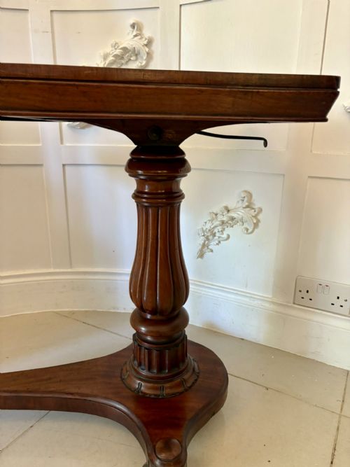 ANTIQUE VICTORIAN QUALITY MAHOGANY ADJUSTABLE READINGSIDE TABLE - ADDITIONAL PHOTO 2