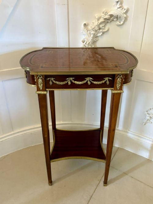 Outstanding Quality Antique Edwardian Mahogany and Ormolu Mounted Lamp Table