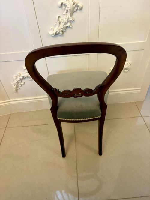 SET OF SIX ANTIQUE VICTORIAN QUALITY CARVED MAHOGANY DINING CHAIRS - ADDITIONAL PHOTO 4