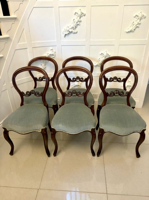 SET OF SIX ANTIQUE VICTORIAN QUALITY CARVED MAHOGANY DINING CHAIRS - ADDITIONAL PHOTO 10