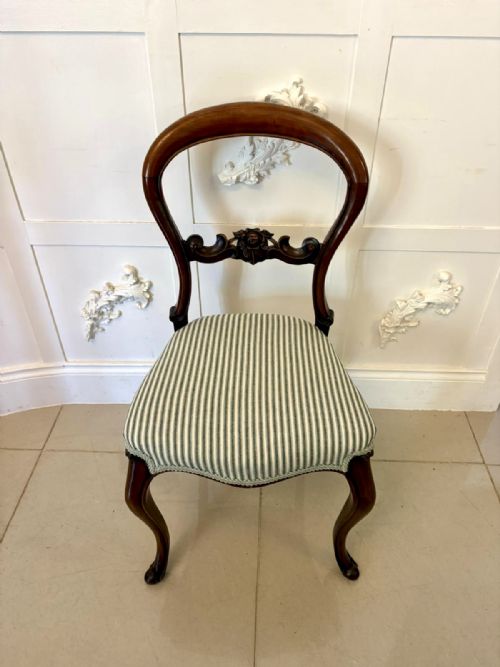 SET OF 6 ANTIQUE VICTORIAN QUALITY CARVED MAHOGANY BALLOON BACK DINING CHAIRS - ADDITIONAL PHOTO 7
